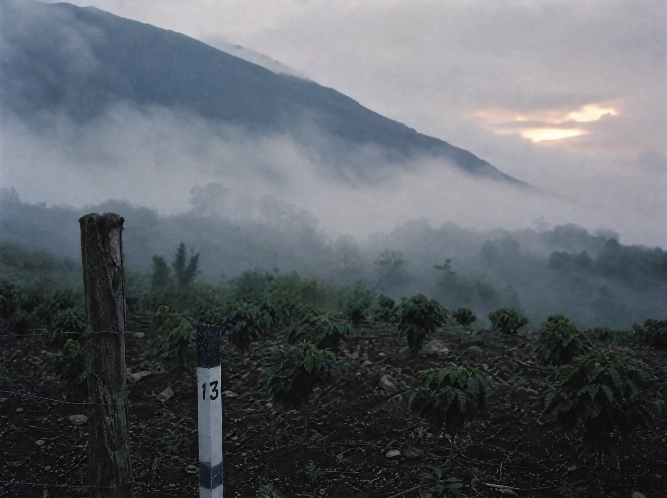 巴拿馬波奎特高地晨霧與火山山影